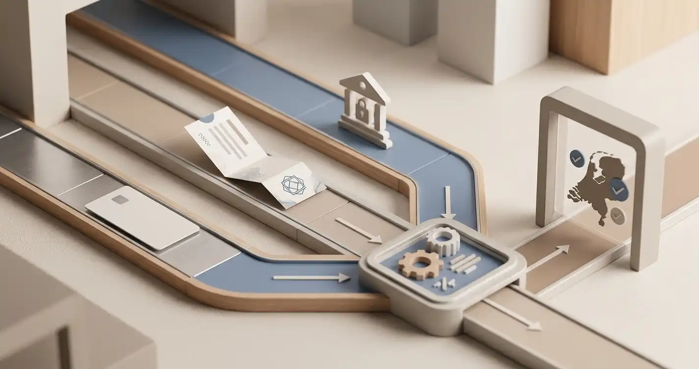 Illustratie van eurobetalingen met kaart, prepaid en een aparte Nederlandse controle