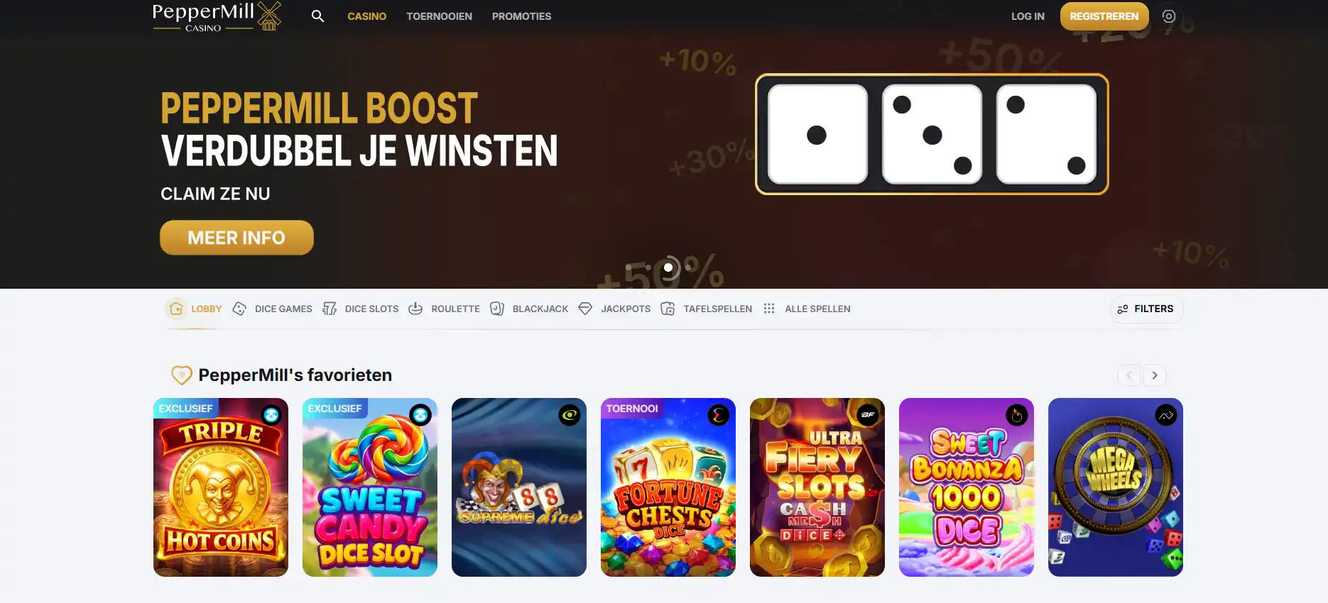Weergave van de Nederlandstalige PepperMill-interface